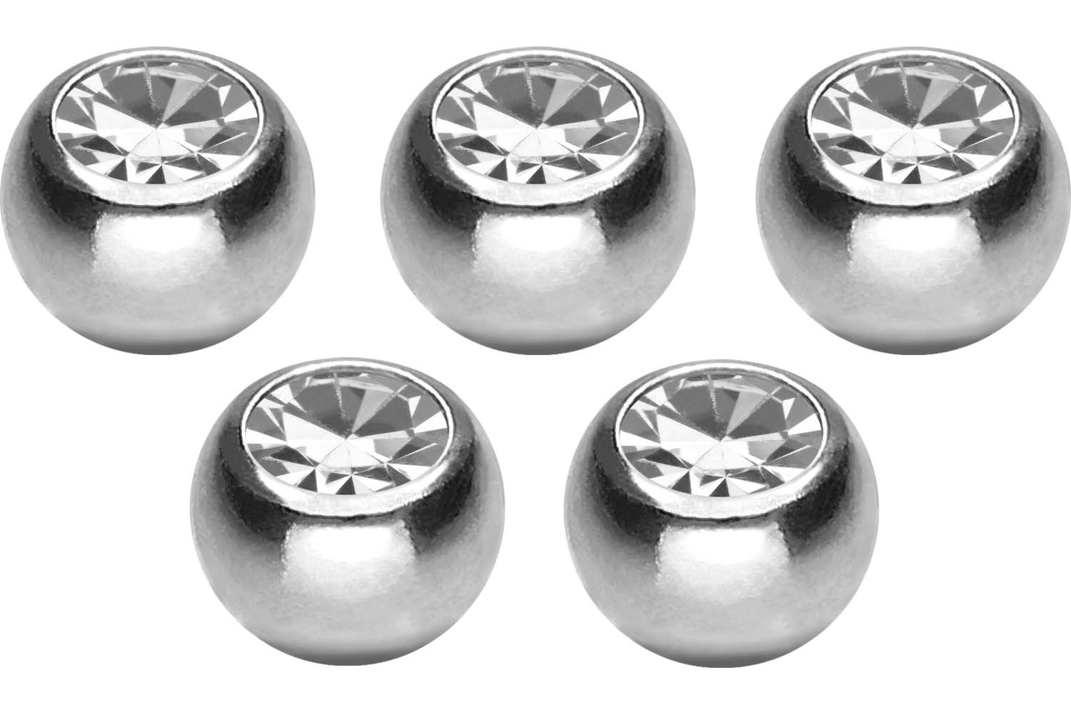SET Titan Schraubkugel KRISTALL von Piercingline
